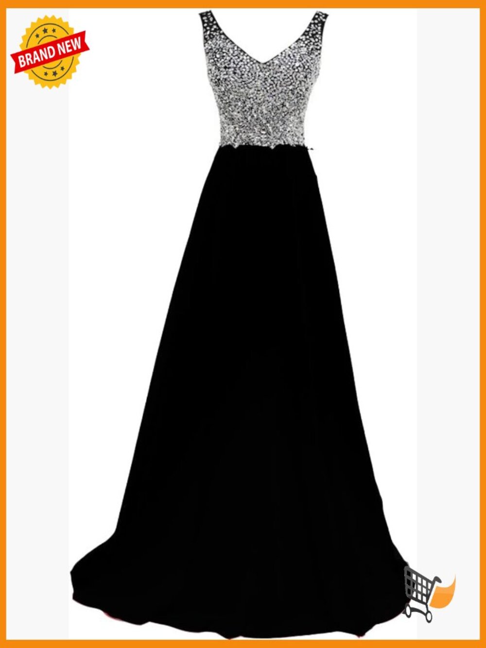V-Neck Sleeveless A-Line Long Chiffon Corset Back Prom Dress